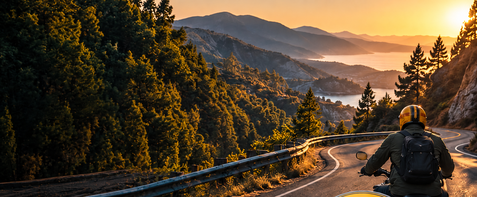 Rider on a mountain road